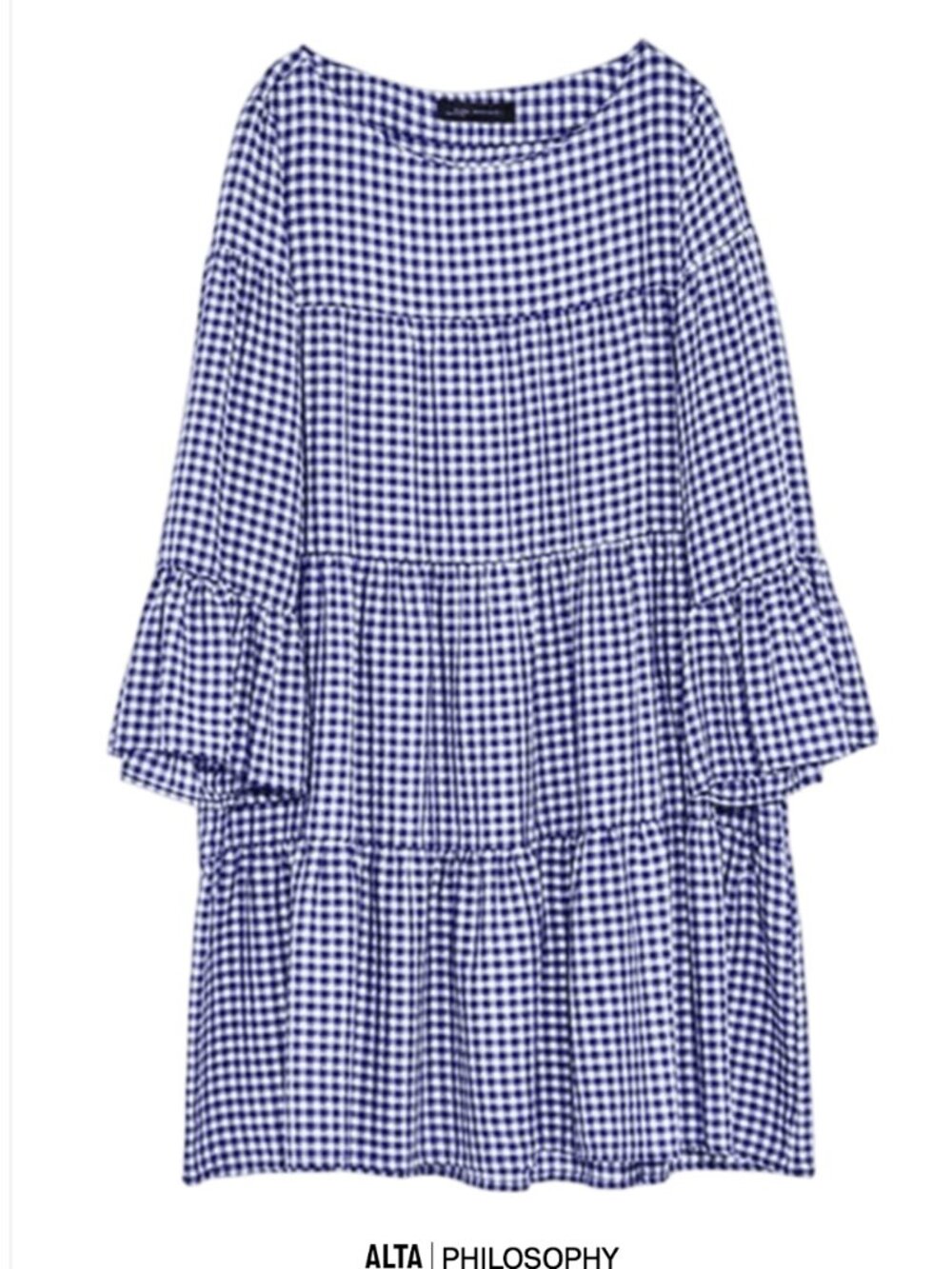 Philosophy Blue Gingham Babydoll Dress